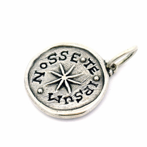 Sterling Silver & Diamond Pendant - "Know Thyself"