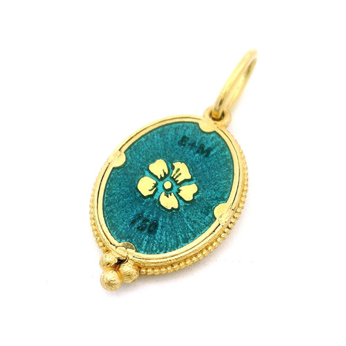 Raven Enamel Diamond Pendant - "Nevermore"