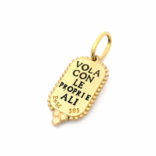Gold & Diamond Hummingbird Pendant - "Fly Free"