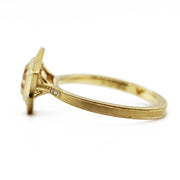 Yellow Gold & Fancy Brown/Yellow Diamond Engagement Ring - "Georgia Halo"