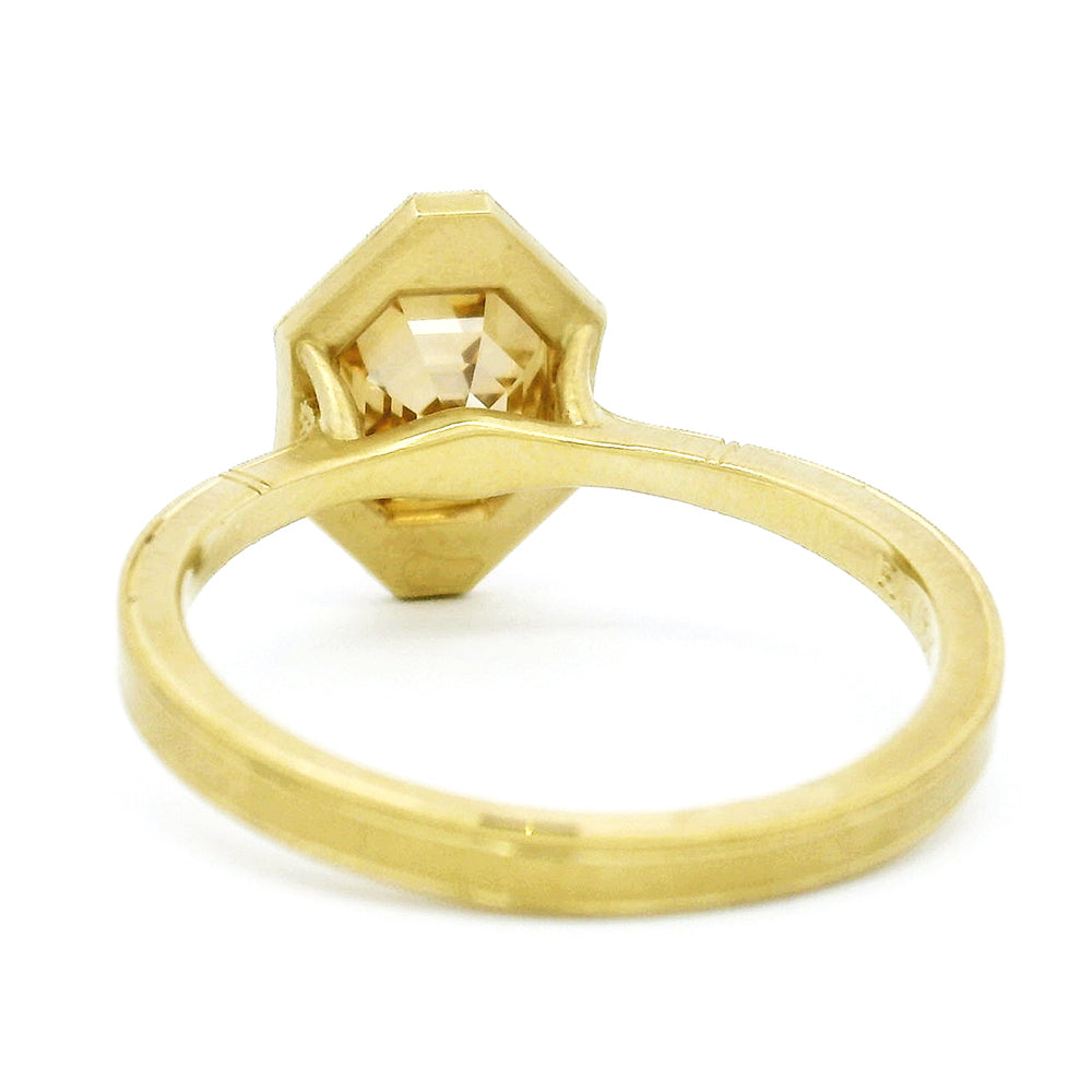 Modified Octagonal Step Cut Diamond Engagement Ring - "Georgia Halo"