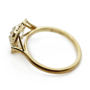 Old Mine Cut Diamond Engagement Ring - "Thea Halo"