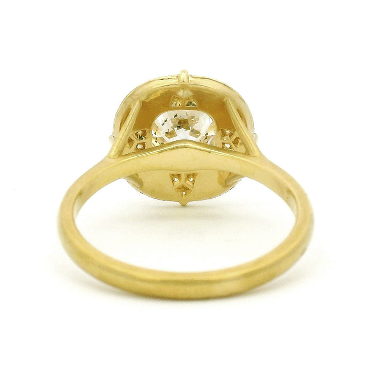 Old Mine Cut Diamond Engagement Ring - "Thea Halo"