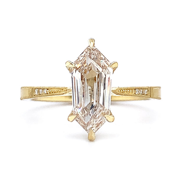 1 Carat White Shield Cut Moissanite Solitaire 14K White Gold Over Wedding  Ring | eBay