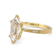 Shield-Shaped Step Cut Light Brown Diamond Ring - "Lena Solitaire"