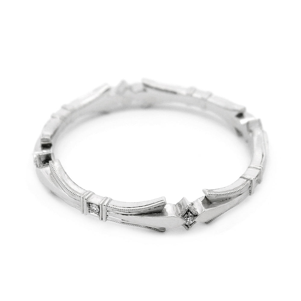 Diamond Wedding Band - "Laurel"
