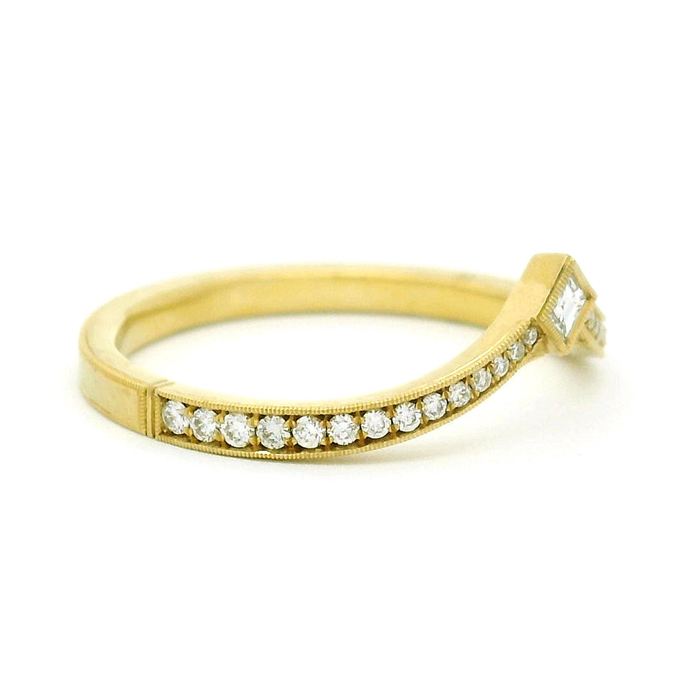 Diamond Contour Wedding Band - "Twyla"