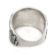 Yellow Gold & Sterling Silver Ring - "Moonrise Cigar Band"