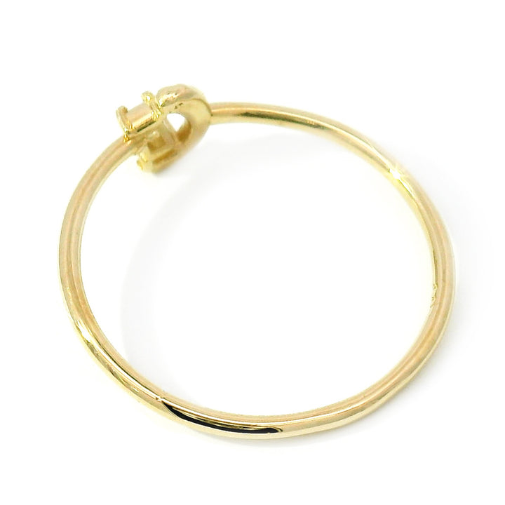 Dainty Diamond Baguette & Yellow Gold Ring - "Brushed Glimmer"