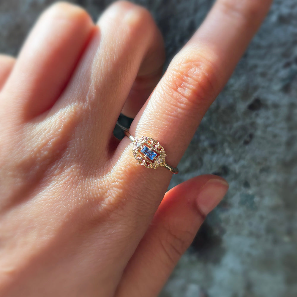 Blue Sapphire & Diamond Ring - "Vanity No. 5"