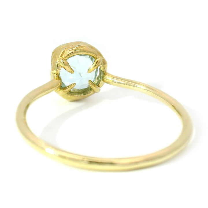Aquamarine & Yellow Gold Ring - "Pigment Round"
