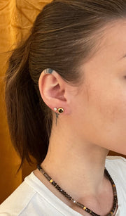 Bezel-Set Smoky Quartz Stud Earrings