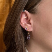 Gold Vermeil & Faceted Amethyst Drop Earrings