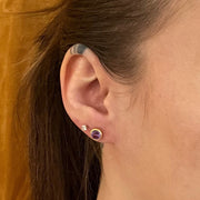 Gold Vermeil Bezel-Set Amethyst Stud Earrings