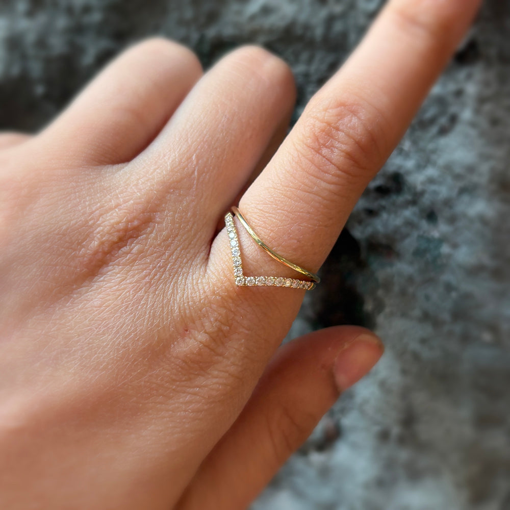 Yellow Gold & Diamond Contour Band - "Catwalk"