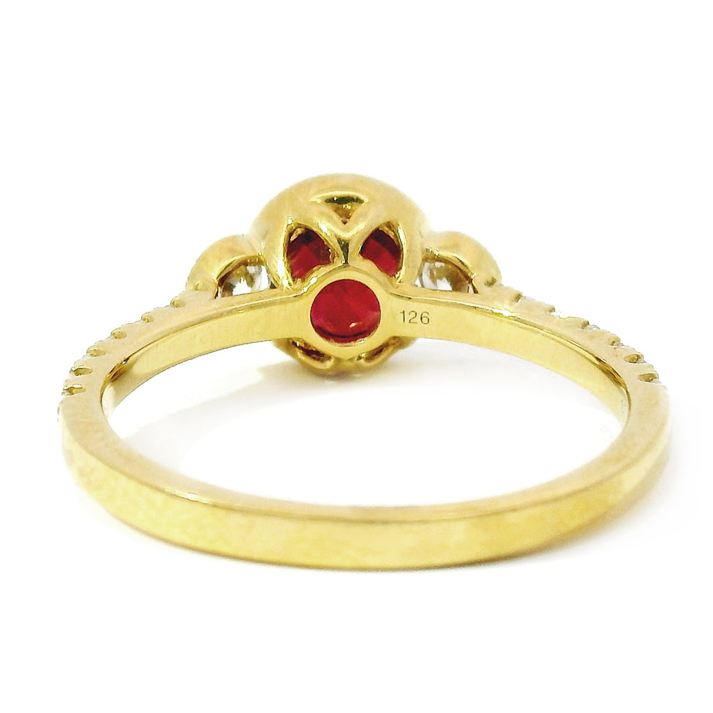 Ruby & Diamond Accented Ring - "Gilded Passion"