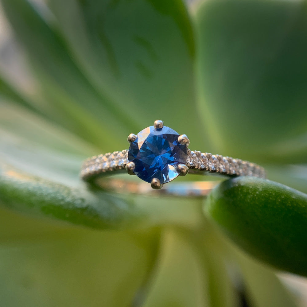 Blue Montana Sapphire & Diamond Ring - "Victoria"