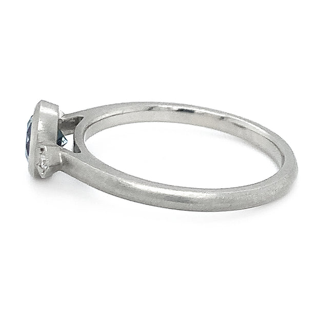 White Gold & Montana Sapphire Ring - "Cressida"