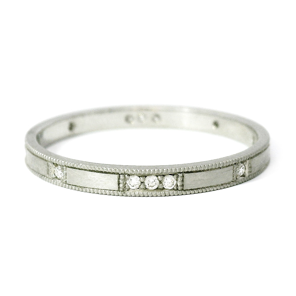 Platinum & Diamond Wedding Band - "Holly"