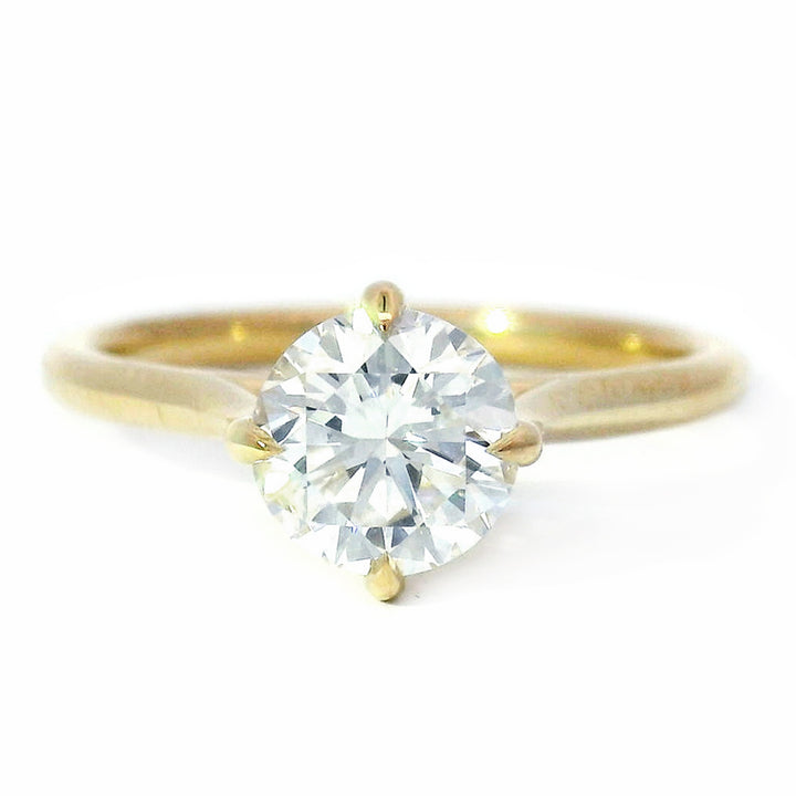Round Brilliant Diamond Solitaire Ring - "Compass Rose"