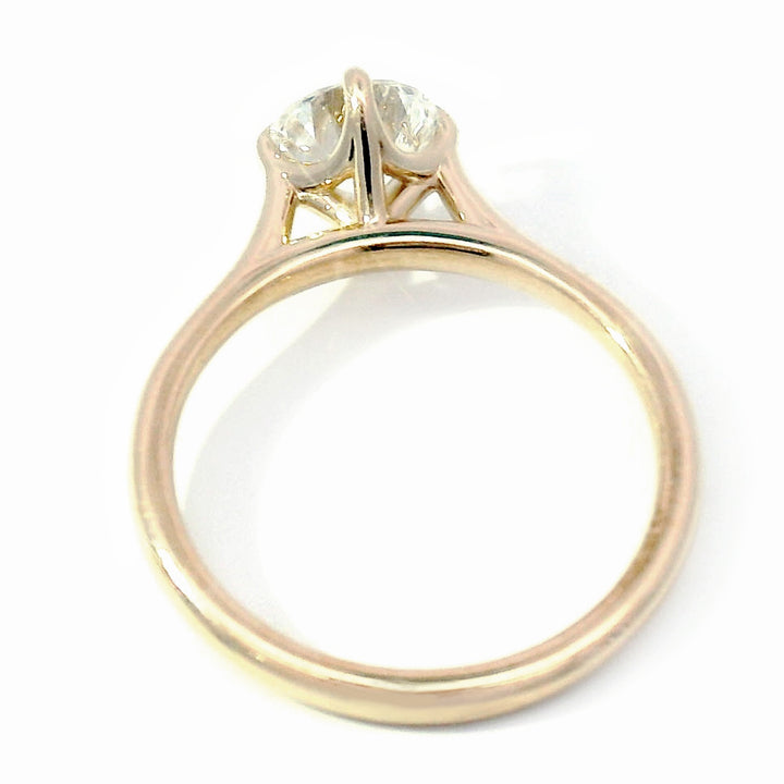 Round Brilliant Diamond Solitaire Ring - "Compass Rose"