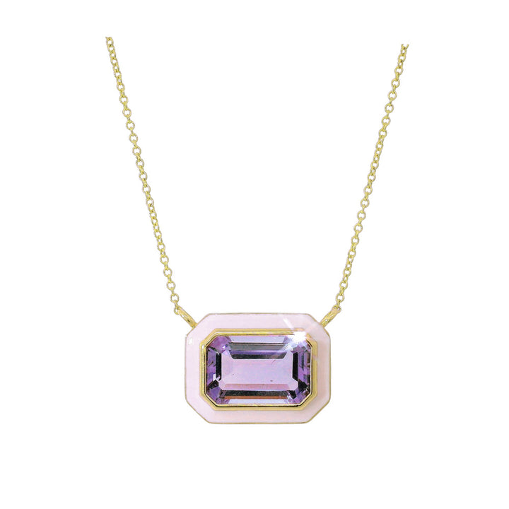 Amethyst, Enamel & Gold Necklace- "Queen"