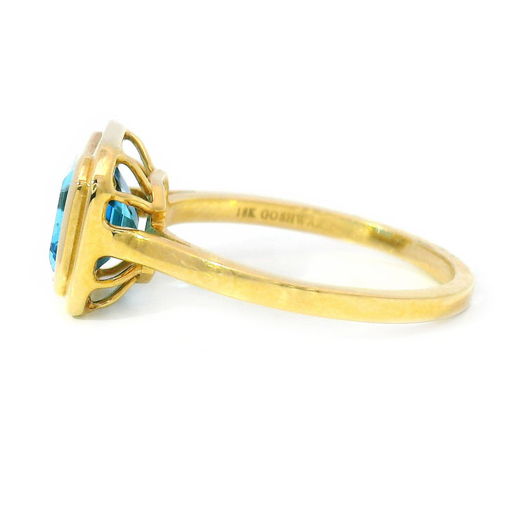 Emerald-Cut Blue Topaz Ring - "Manhattan"