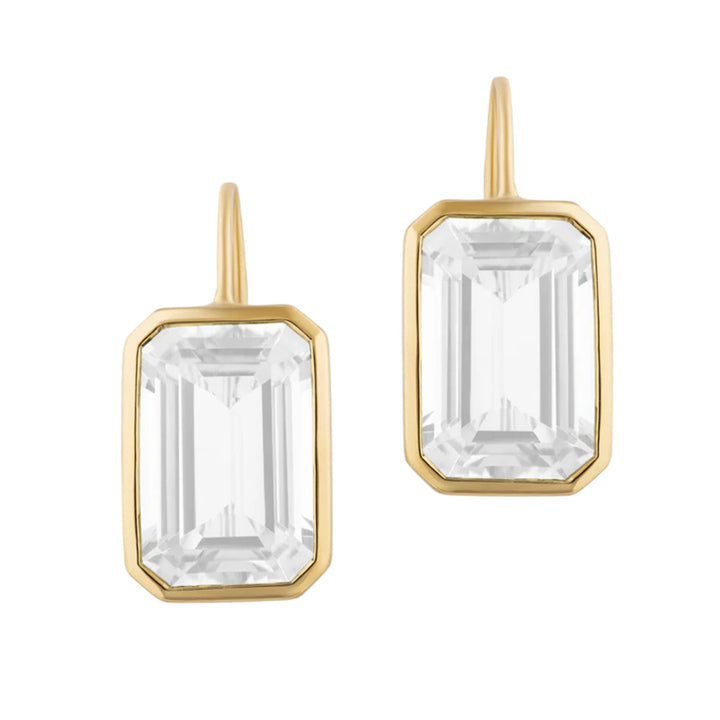 Rock Crystal & Gold Earrings - "Gossip"