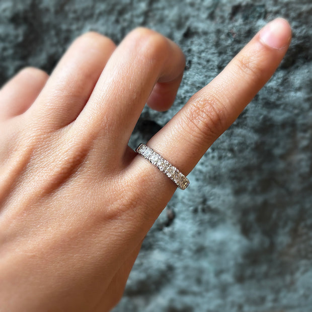 Upcycled Diamond & White Gold Band - "Thoughtful Origin"