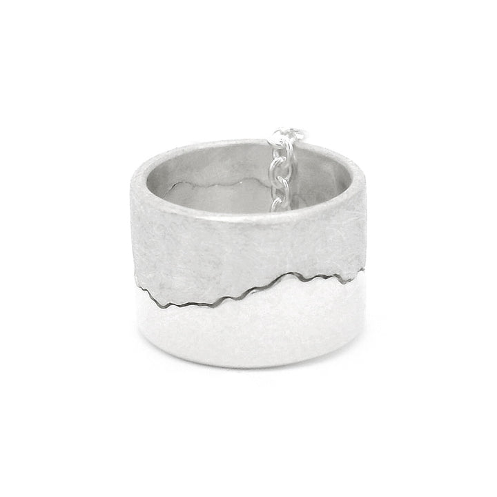 Sterling Silver Interlocking Mountain Range Pendant - "Bridger Mountains"