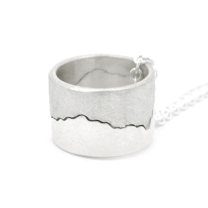 Sterling Silver Interlocking Mountain Range Pendant - "Bridger Mountains"