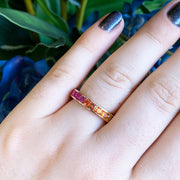 Montana Sapphire Eternity Band - "Rainbow Bright"