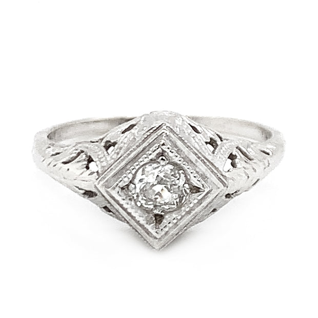 Old Miner Diamond Ring - "Kristine" - with Antique Diamond