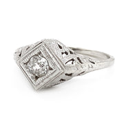 Old Miner Diamond Ring - "Kristine" - with Antique Diamond