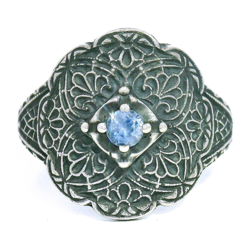 Montana Sapphire & Sterling Silver Ring - "Lace"