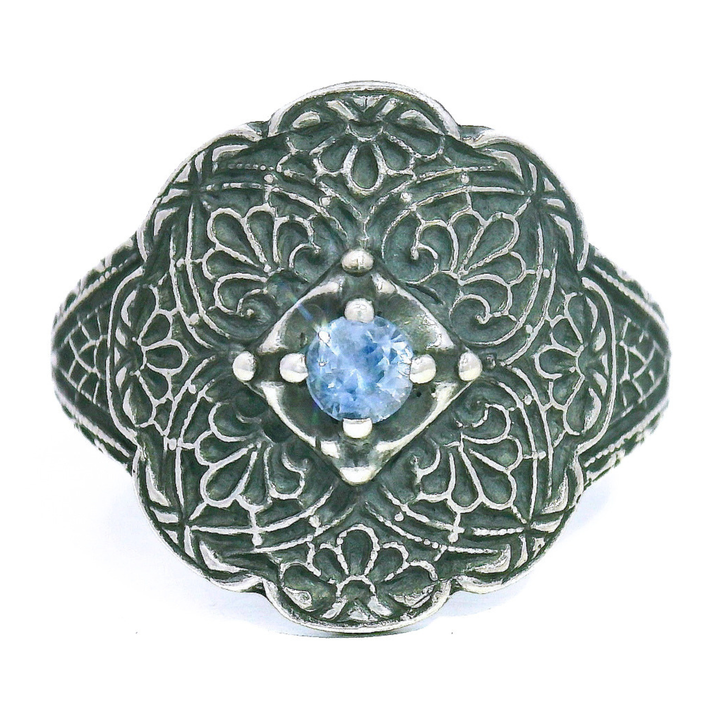 Sterling Silver Montana Sapphire Ring - "Sapphire Veil"