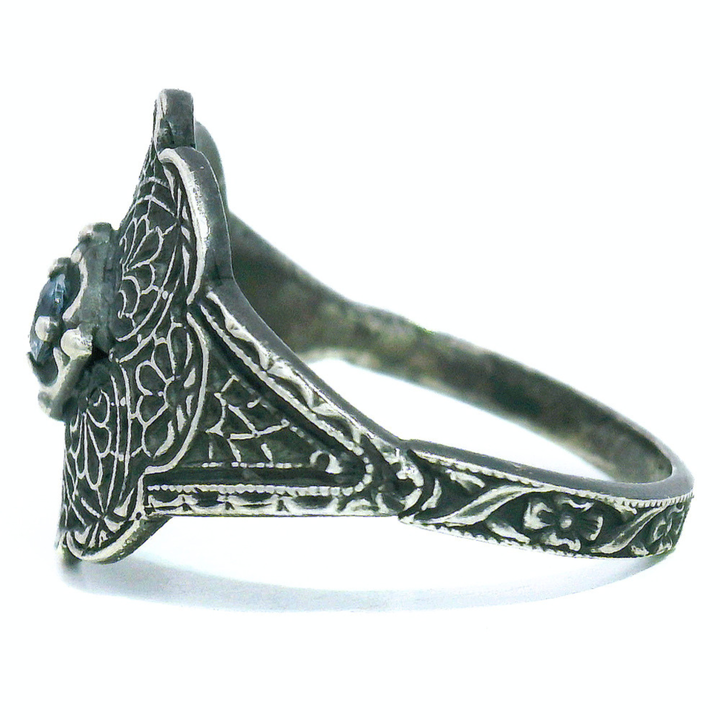 Sterling Silver Montana Sapphire Ring - "Sapphire Veil"