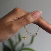 18K Yellow Gold Necklace - "Teeny Tiny Bumblebee"