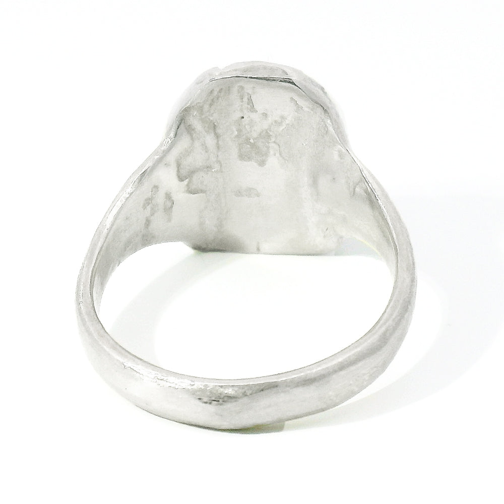 Sapphire & Diamond Sterling Silver Ring - "Runes"