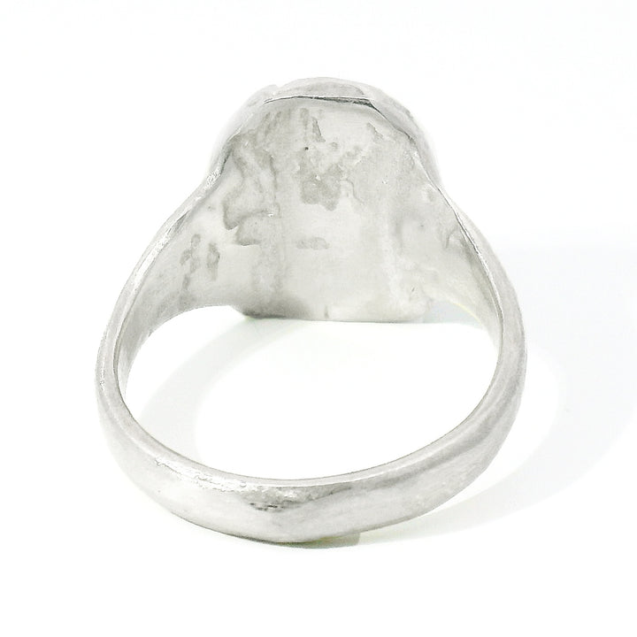 Sapphire & Diamond Sterling Silver Ring - "Runes"