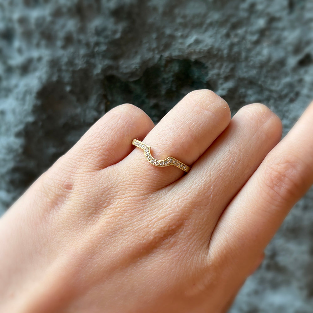 Diamond & Yellow Gold Ring - "Over the Ridge"