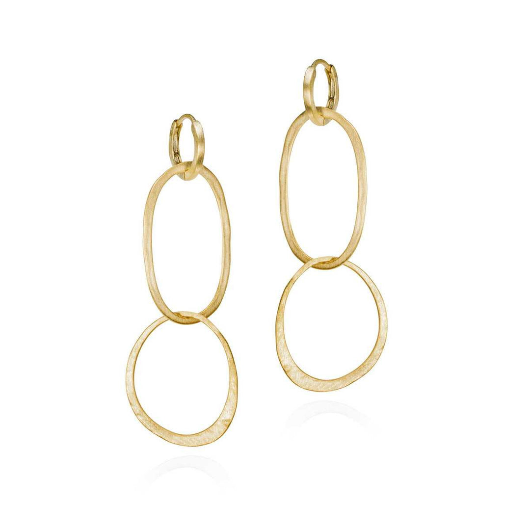 Olympia Cascade gold vermeil double drop hoop earrings