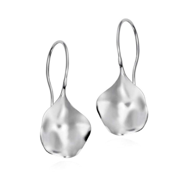 Sterling Silver Drop Earrings | Rippled Disk Design – Alara