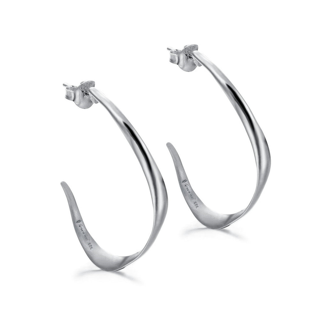 Venice Collection hoop earrings in rhodium-plated sterling silver