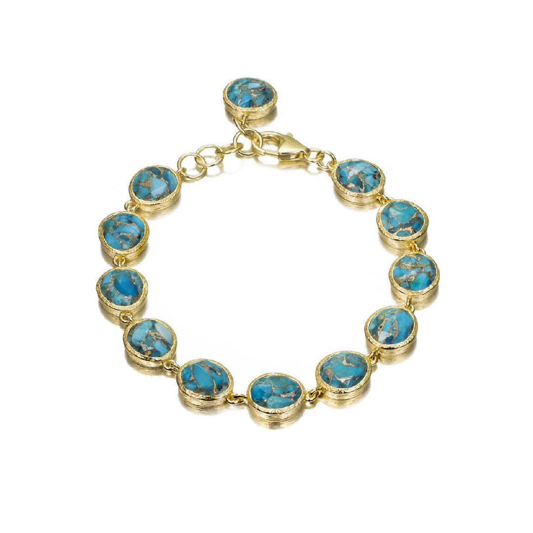 Turquoise Shade bracelet by Jorge Revilla in gold vermeil and sterling silver