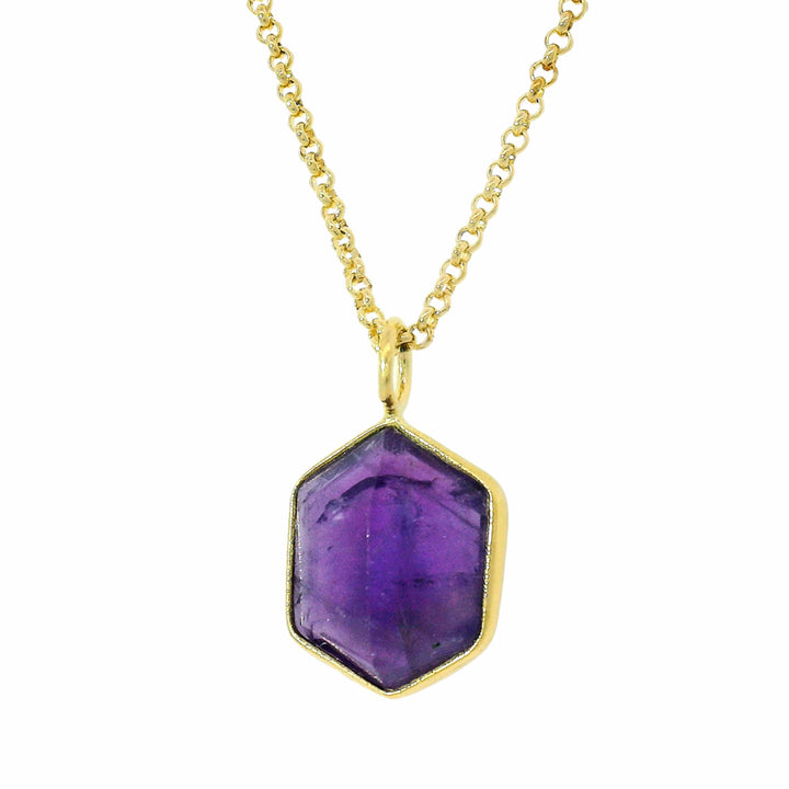 Gold Vermeil & Amethyst Necklace "Geo"
