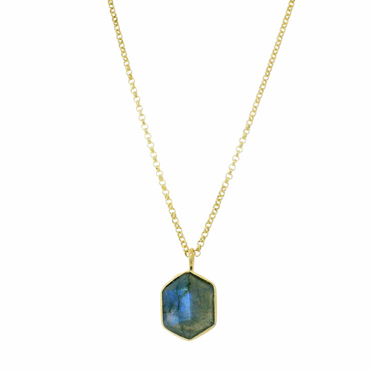 Gold Vermeil & Labradorite Necklace "Geo"