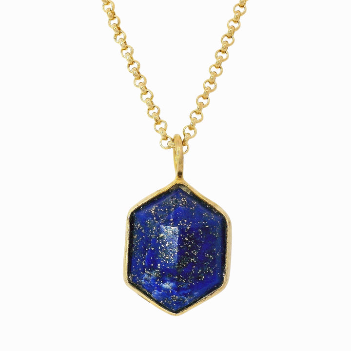 Gold Vermeil & Lapis Necklace "Geo"