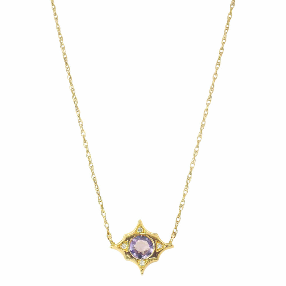 Violet Meridian purple sapphire necklace in 14K yellow gold