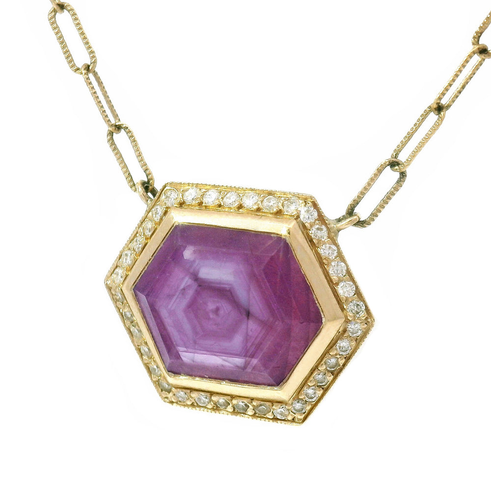 Déclassé Ruby & Diamond Necklace - "Claudette"